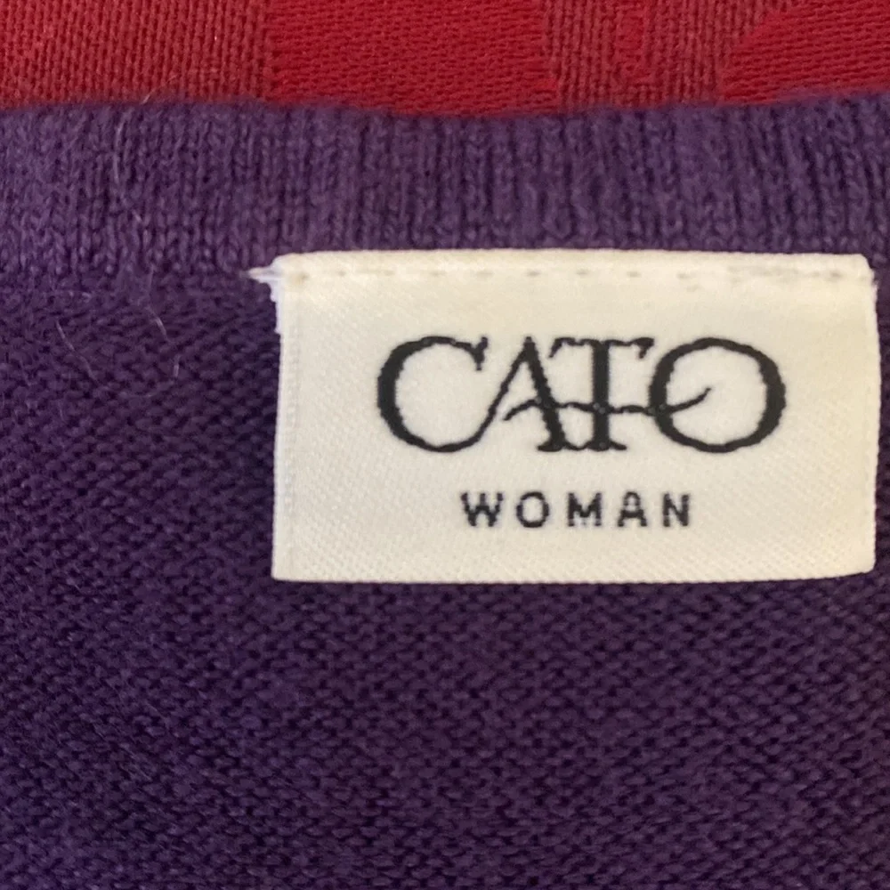 Cato purple sleeveless sweater. Size 14/16W - Picture 4 of 7